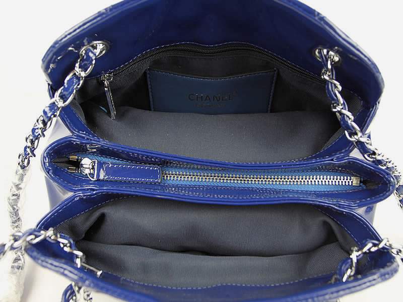 2012 New Arrival Chanel Mademoiselle Bowling Bag 49853 Blue Shiny - Click Image to Close