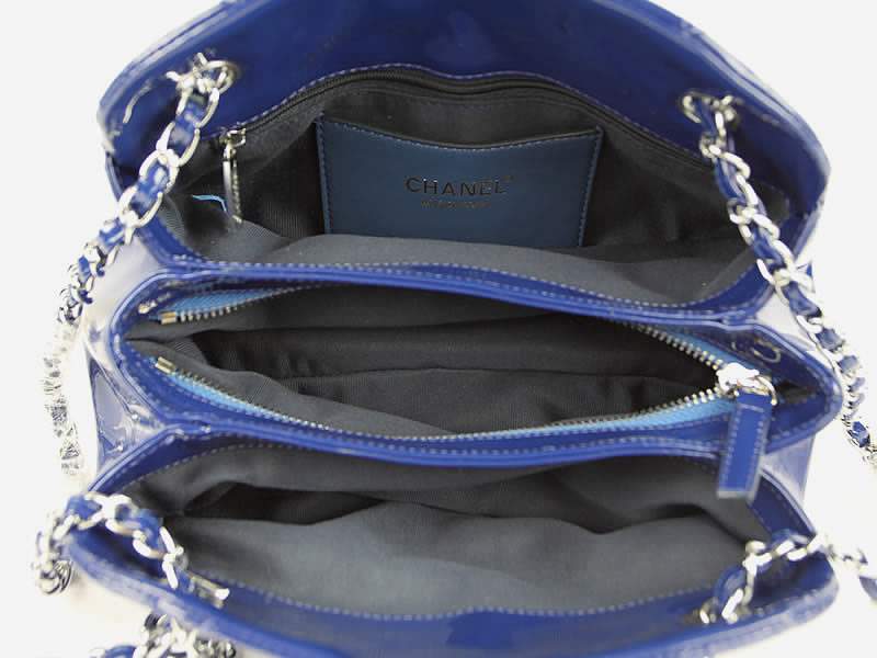 2012 New Arrival Chanel Mademoiselle Bowling Bag 49853 Blue Shiny