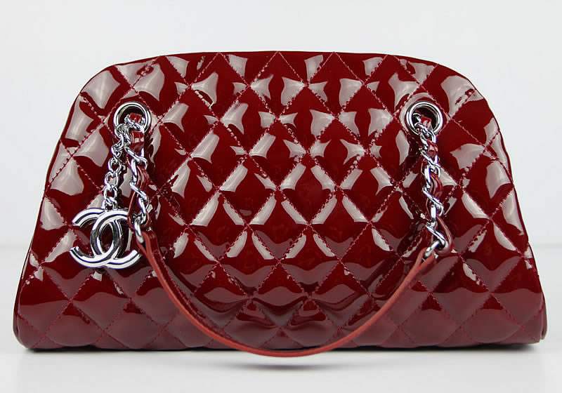 2012 New Arrival Chanel Mademoiselle Bowling Bag 49853 Dark Red Shiny