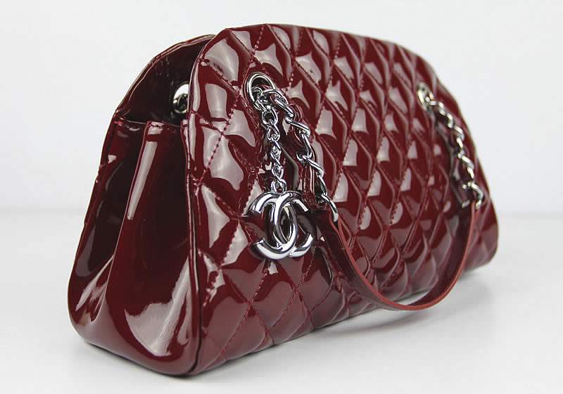 2012 New Arrival Chanel Mademoiselle Bowling Bag 49853 Dark Red Shiny