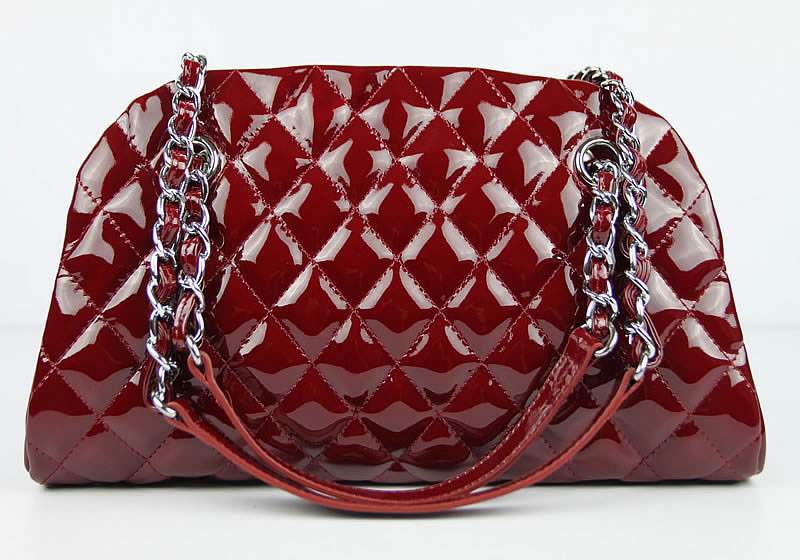 2012 New Arrival Chanel Mademoiselle Bowling Bag 49853 Dark Red Shiny - Click Image to Close