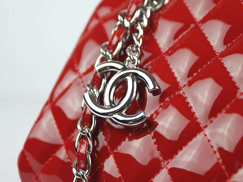 2012 New Arrival Chanel Mademoiselle Bowling Bag 49853 Red Shiny - Click Image to Close