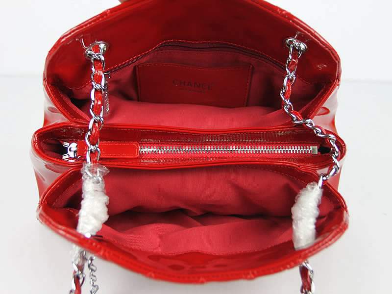 2012 New Arrival Chanel Mademoiselle Bowling Bag 49853 Red Shiny - Click Image to Close