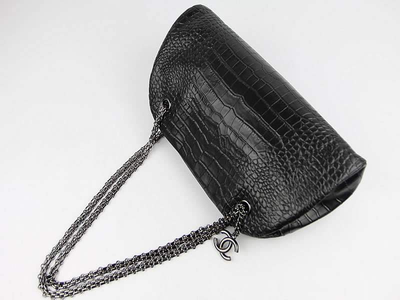 2012 New Arrival Chanel Mademoiselle Bowling Bag 49854 Blacke Cowhide Leather - Click Image to Close