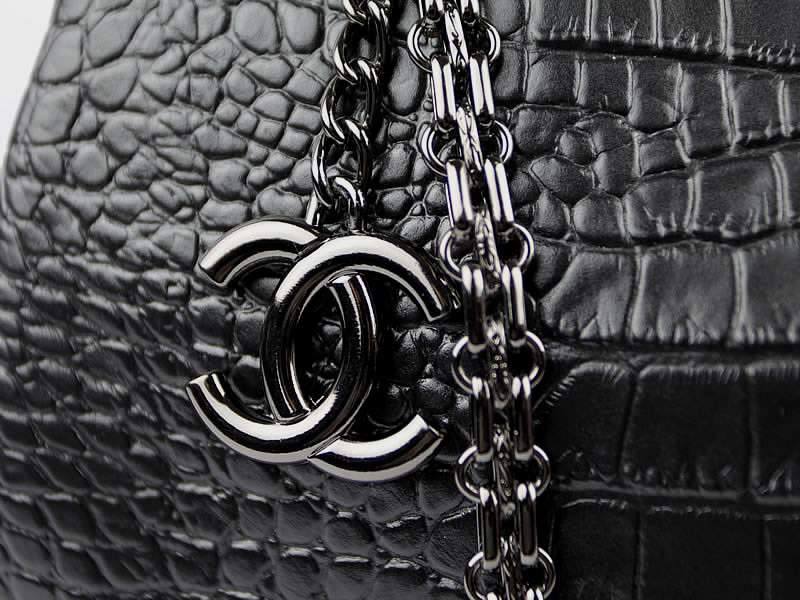 2012 New Arrival Chanel Mademoiselle Bowling Bag 49854 Blacke Cowhide Leather