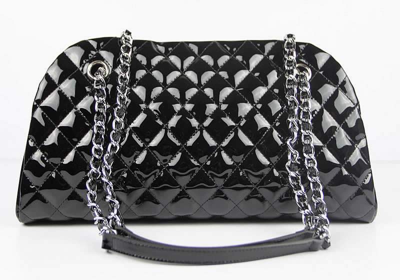 2012 New Arrival Chanel Mademoiselle Bowling Bag 49854 Blacke Shiny Leather