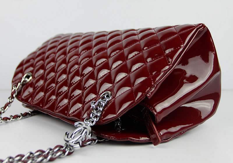 2012 New Arrival Chanel Mademoiselle Bowling Bag 49854 Dark Red Shiny Leather - Click Image to Close