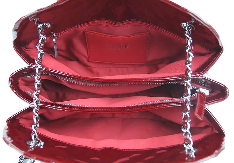 2012 New Arrival Chanel Mademoiselle Bowling Bag 49854 Dark Red Shiny Leather