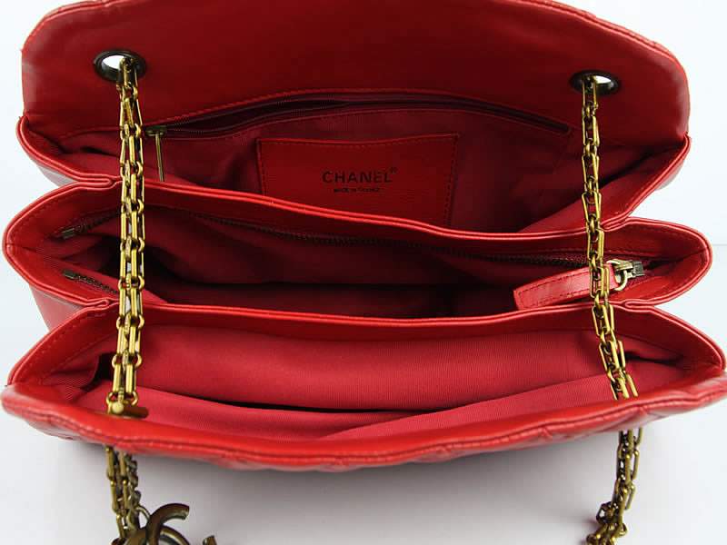2012 New Arrival Chanel Mademoiselle Bowling Bag 49854 Red Lambskin Leather