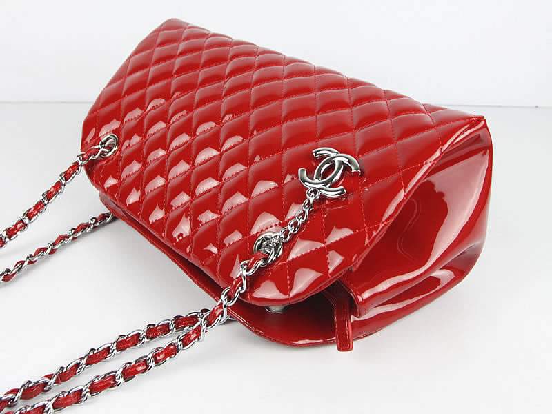 2012 New Arrival Chanel Mademoiselle Bowling Bag 49854 Red Shiny Leather
