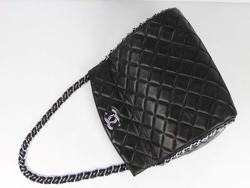 2012 New Arrival Chanel 50167 Black Lambskin Leather