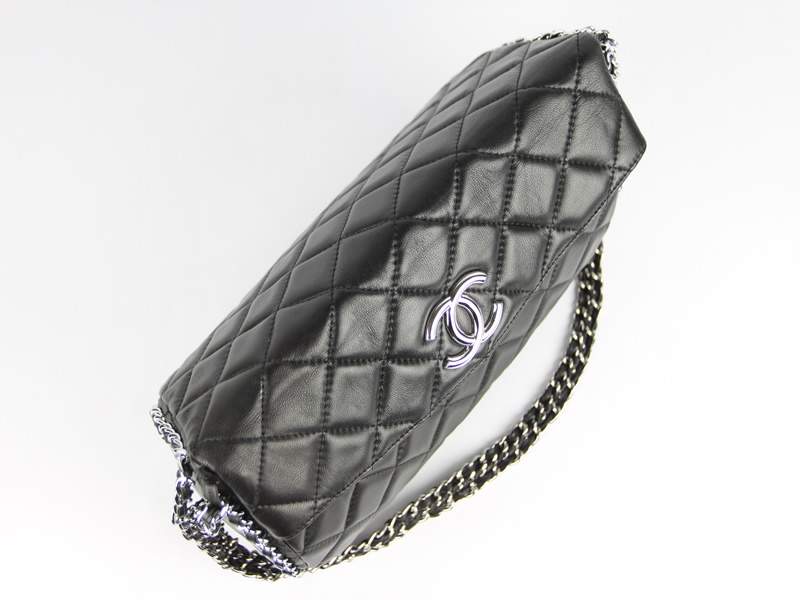 2012 New Arrival Chanel 50167 Black Lambskin Leather