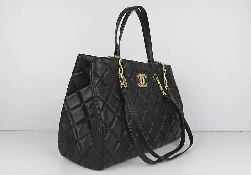 2012 New Arrival Chanel 50275 Black Lambskin Leather