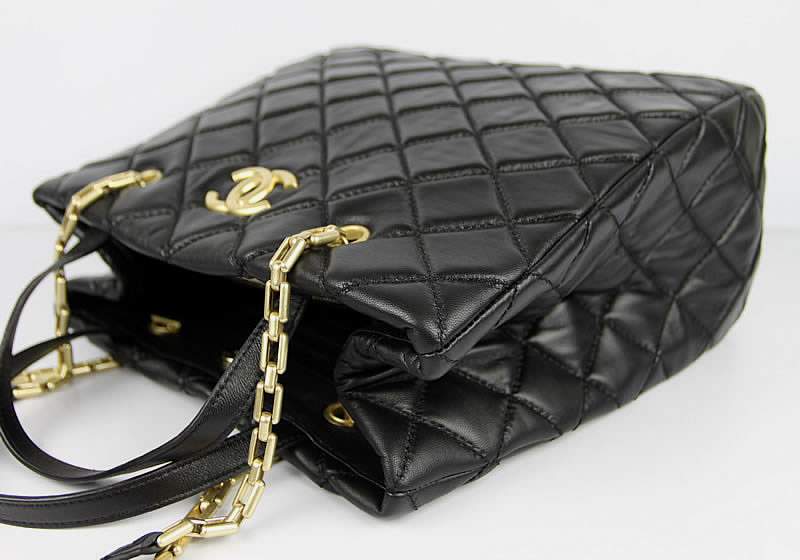 2012 New Arrival Chanel 50276 Black Lambskin Leather