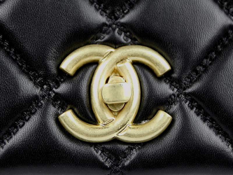 2012 New Arrival Chanel 50360 Black Lambskin Leather