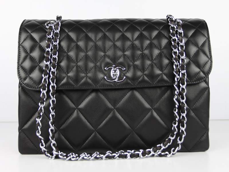 2012 New Arrival Chanel 50565 Black Lambskin Leather