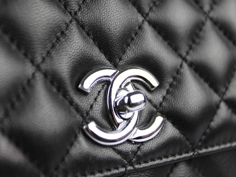 2012 New Arrival Chanel 50565 Black Lambskin Leather