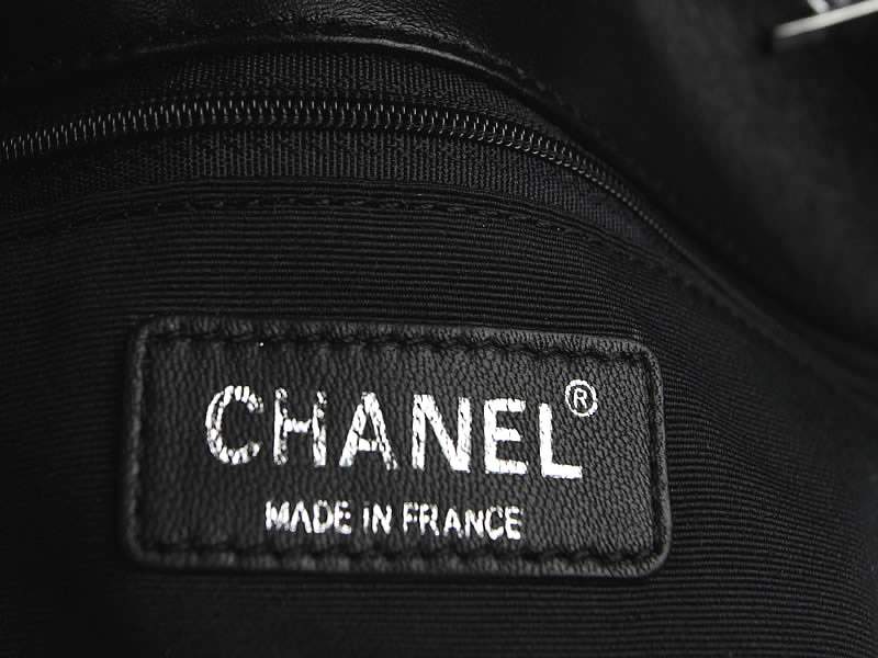 2012 New Arrival Chanel 50979 Black Glazed Crackled Leather Large Quilted Tote Bags