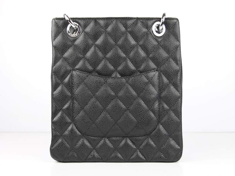 2012 New Arrival Chanel 50994 Black Medium Shopping Bags With Silver Hardware - Click Image to Close