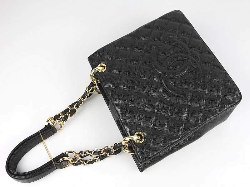 2012 New Arrival Chanel 50994 Black Medium Shopping Bags With Gold Hardware