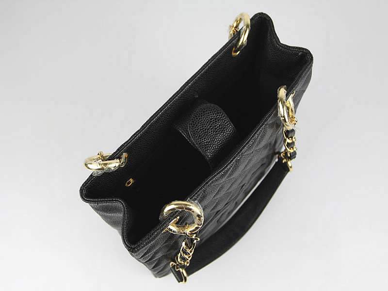 2012 New Arrival Chanel 50994 Black Medium Shopping Bags With Gold Hardware - Click Image to Close