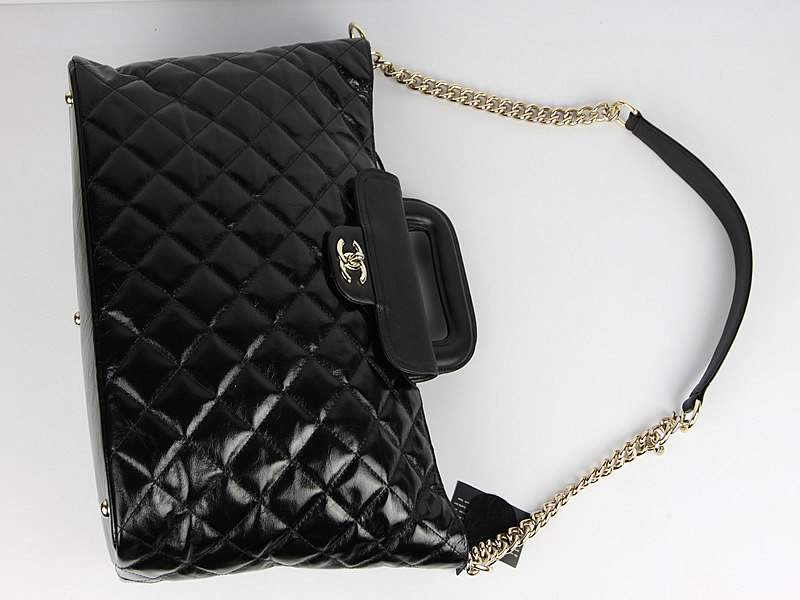 2012 New Arrival Chanel Large Tote Bag with Double Handle 60155 Black - Click Image to Close