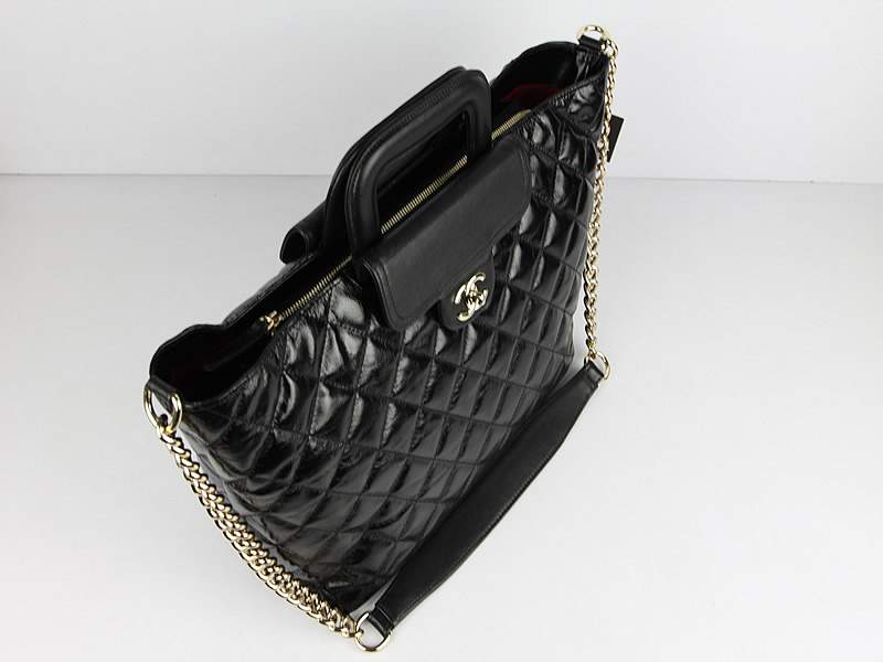 2012 New Arrival Chanel Large Tote Bag with Double Handle 60155 Black - Click Image to Close