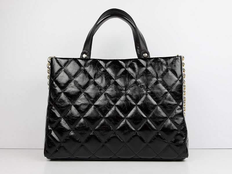 2012 New Arrival Chanel A60158 Black Calf Leather Shoulder Bags - Click Image to Close