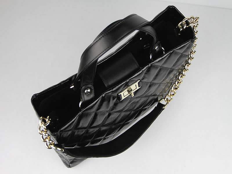 2012 New Arrival Chanel A60158 Black Calf Leather Shoulder Bags
