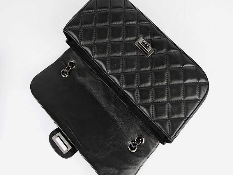 Chanel Fall Winter 2012 Calf Leather Large Flap Bag 65071 Black - Click Image to Close