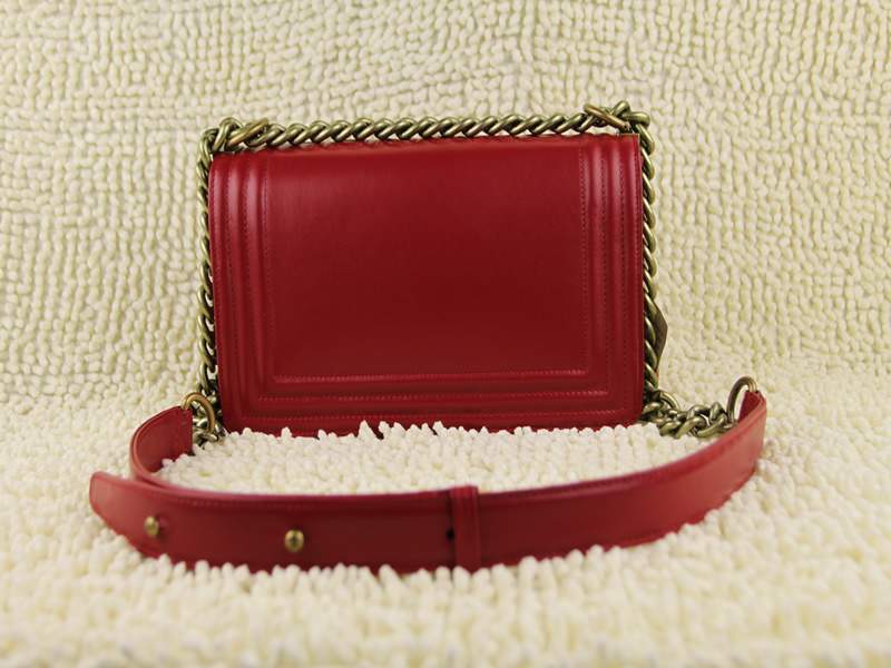2012 New Arrival Chanel 66713 Le Boy Flap Shoulder Bag In Glazed Calfskin Red