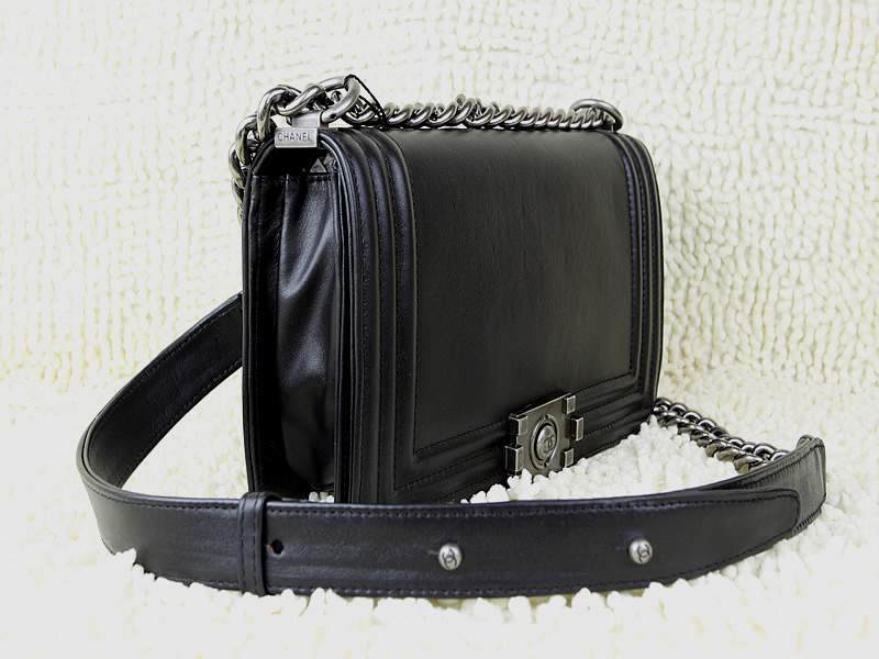 2012 New Arrival Chanel 66714 Le Boy Flap Shoulder Bag In Glazed Calfskin Black