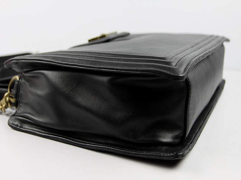 2012 New Arrival Chanel Chanel Le Boy Flap Shoulder Bag Calfskin Leather 66715 Black - Click Image to Close
