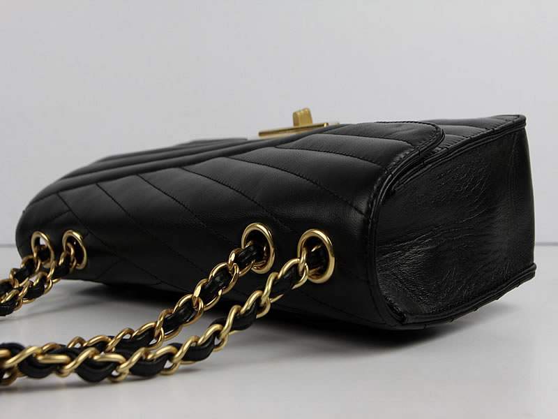 2012 New Arrival Chanel A66839 Mademoiselle Turnlock Flap Bag Black Lambskin - Click Image to Close