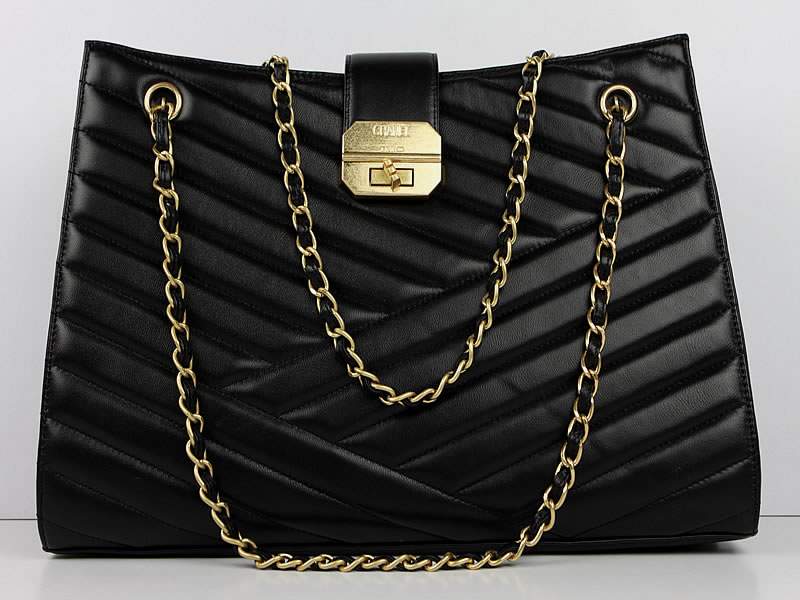2012 New Arrival Chanel A66840 Black Lambskin Leather Shoulder Bags - Click Image to Close