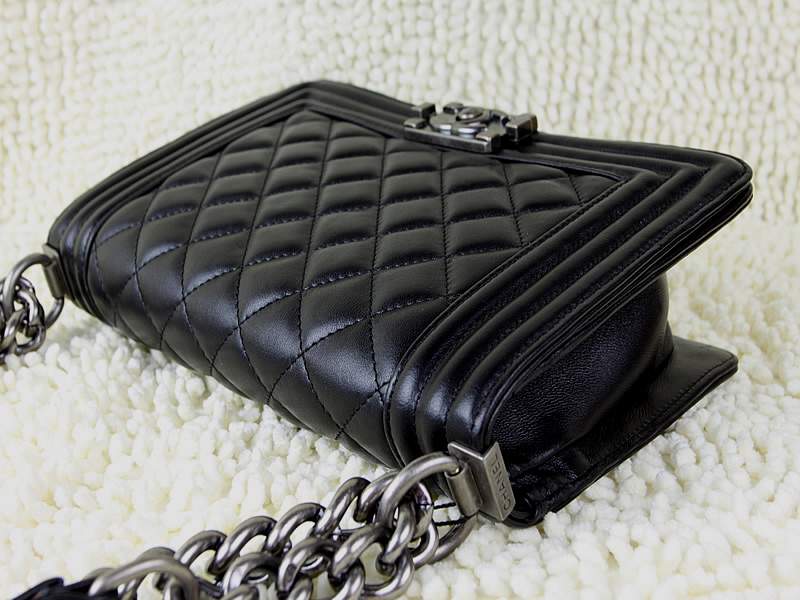 2012 New Arrival Chanel A67025 Le Boy Flap Shoulder Bag In Black Sheepskin Leather - Click Image to Close