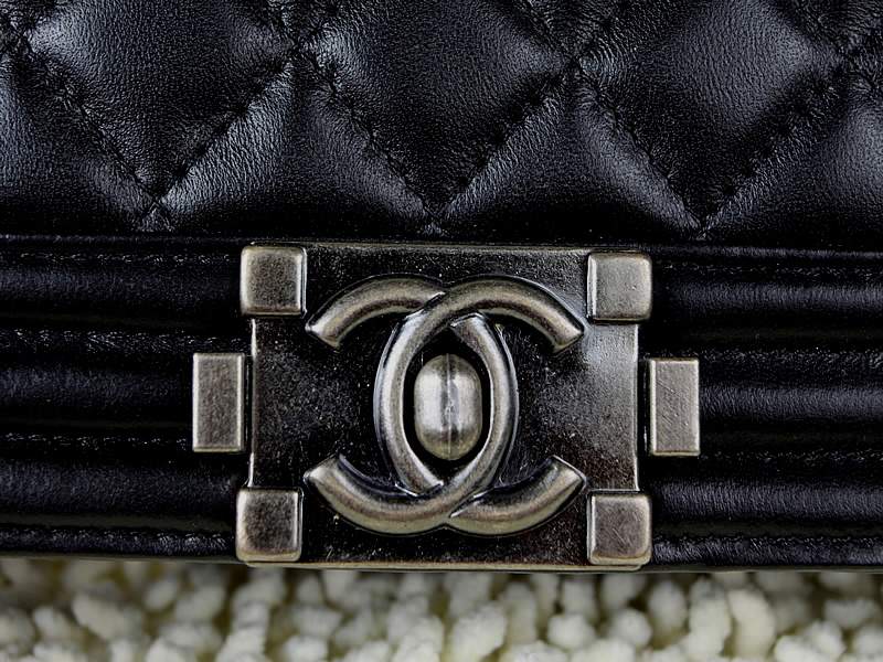 2012 New Arrival Chanel A67025 Le Boy Flap Shoulder Bag In Black Sheepskin Leather
