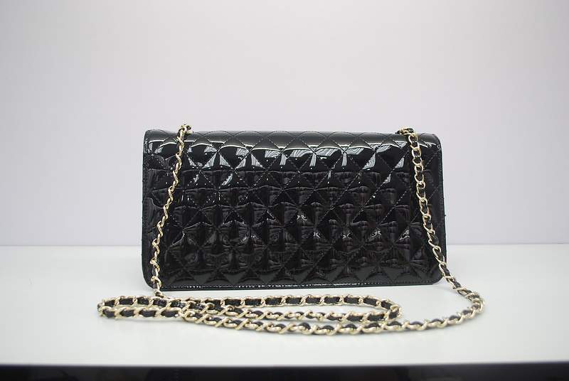 2012 New Arrival Chanel Patent Leather Flap Bag A30162 Black with Gold Hardware - Click Image to Close