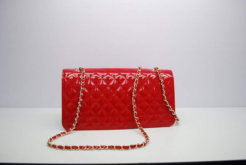 2012 New Arrival Chanel Patent Leather Flap Bag A30162 Red with Gold Hardware