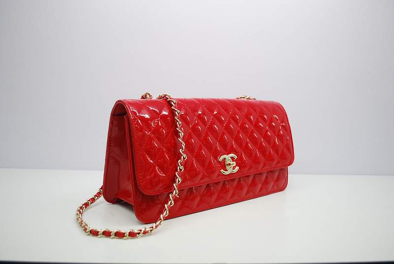 2012 New Arrival Chanel Patent Leather Flap Bag A30162 Red with Gold Hardware - Click Image to Close