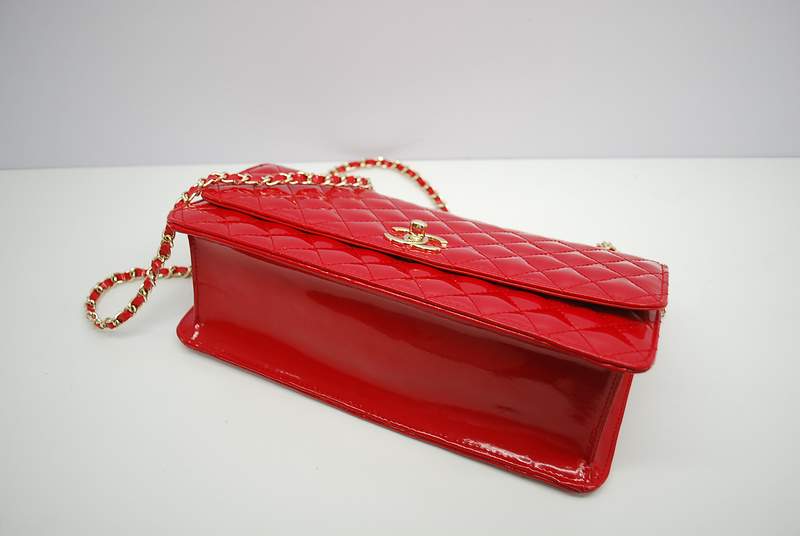 2012 New Arrival Chanel Patent Leather Flap Bag A30162 Red with Gold Hardware