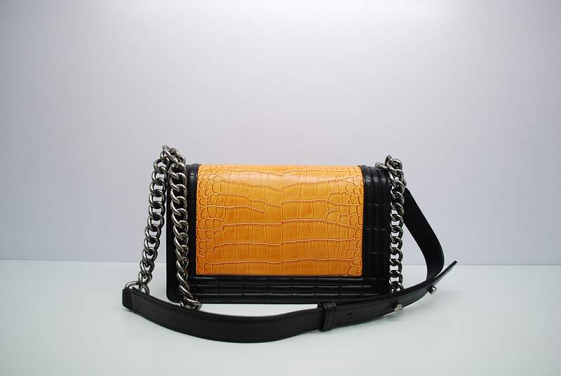2012 New Arrival Chanel A30167 Orange Crocodile Leather Le Boy Flap Shoulder Bag - Click Image to Close