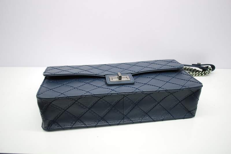 2012 New Arrival Chanel A30169 Classic Calfskin Flap Bag Silver Hardware - Blue