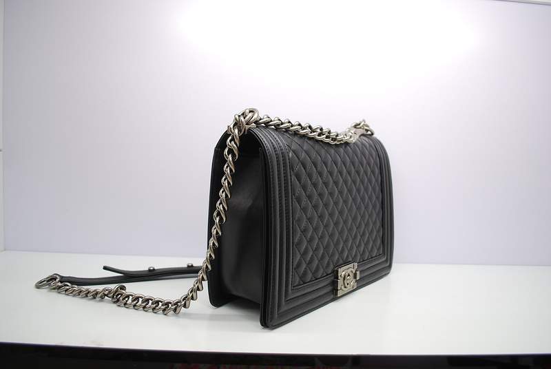 2012 New Arrival Chanel Boy Flap Shoulder Bag A30171 Black Lambskin Leather - Click Image to Close