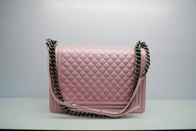 2012 New Arrival Chanel Boy Flap Shoulder Bag A30171 Pink Lambskin Leather - Click Image to Close