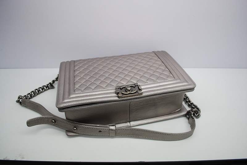 2012 New Arrival Chanel Boy Flap Shoulder Bag A30171 Silver Lambskin Leather - Click Image to Close