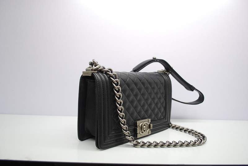 2012 New Arrival Chanel Boy Flap Shoulder Bag A30172 Black Sheepskin Leather - Click Image to Close