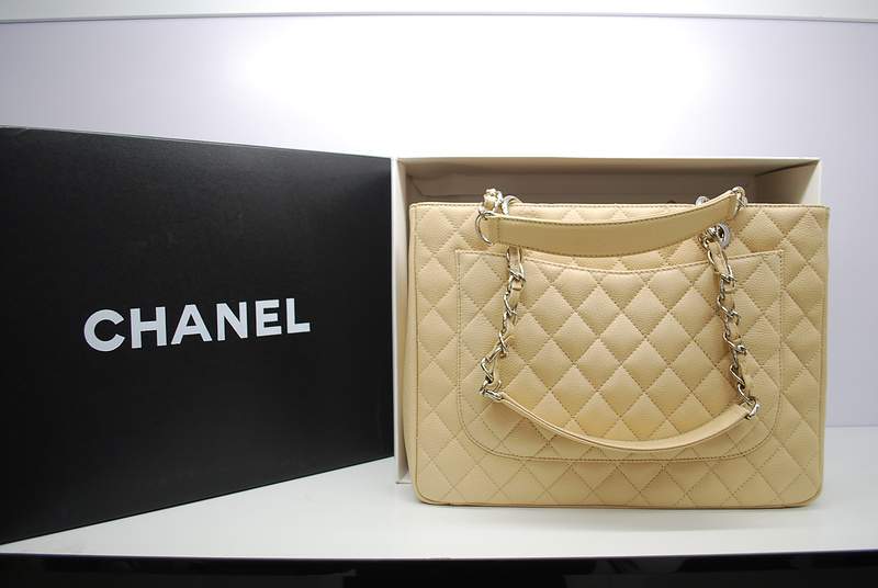 New Arrival Chanel GST Caviar Leather Coco Bag A36092 Cream with Silver Hardware