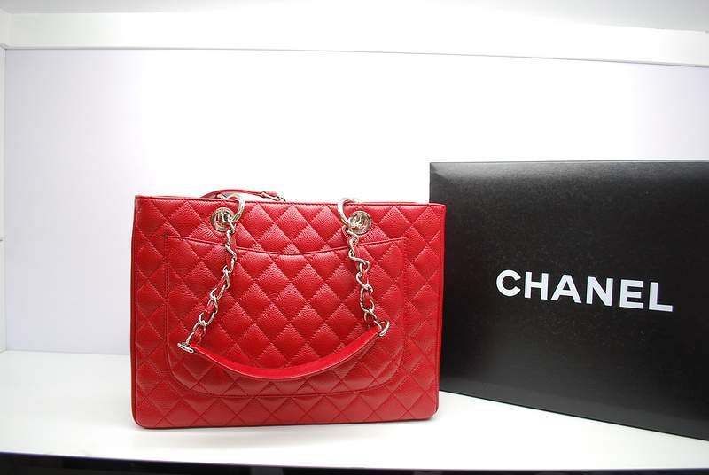 New Arrival Chanel GST Lambskin Leather Coco Bag A36092 Red with Silver Hardware