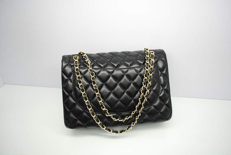 2012 New Arrival Chanel Classic Flap Bag Maxi 58601 Black with Gold Hardware